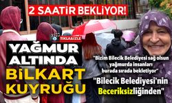 GENCİ, YAŞLISI 'BİLKART' ALABİLMEK İÇİN YAĞMURDA SAATLERCE BEKLERKEN, BELEDİYEYE TEPKİ GÖSTERDİLER