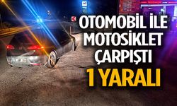 OTOMOBİLLE MOTOSİKLET ÇARPIŞTI, 1 KİŞİ YARALANDI