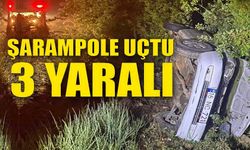 ŞARAMPOLE UÇAN ARAÇ İÇİNDE BULUNAN 3 KİŞİ YARALANDI