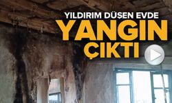 BİLECİK'TE BİR EVE YILDIRIM DÜŞTÜ