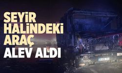 SEYİR HALİNDE BİR ANDA ALEV ALAN TIR KÜL OLDU