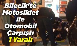 MOTOSİKLET İLE OTOMOBİL ÇARPIŞTI; 1 YARALI