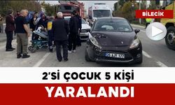 MEYDANA GELEN TRAFİK KAZASINDA 2'Sİ ÇOCUK 5 KİŞİ YARALANDI