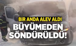 ARAÇ YANGINI BÜYÜMEDEN SÖNDÜRÜLDÜ