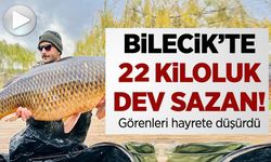 YAKALADIKLARI DEV GİBİ SAZAN BALIĞINI SUYA GERİ BIRAKTILAR