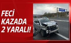 OTOMOBİL BETON BARİYERLERE ÇARPTI: 2 YARALI