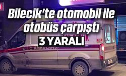 OTOBÜS İLE OTOMOBİL ÇARPIŞTI: 3 YARALI