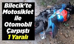 OTOMOBİL İLE MOTOSİKLETİN ÇARPIŞTI;1 YARALI
