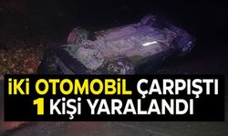 İKİ OTOMOBİL ÇARPIŞTI: 1 YARALI