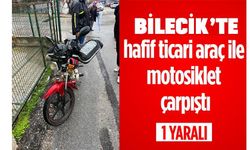HAFİF TİCARİ ARAÇ İLE MOTOSİKLET ÇARPIŞTI; 1 YARALI