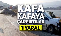 İKİ OTOMOBİL KAFA KAFAYA ÇARPIŞTI: 1 YARALI