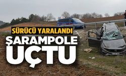 DİREKSİYON HÂKİMİYETİNİ KAYBEDEN SÜRÜCÜ TARLAYA UÇTU: 1 YARALI