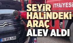 SEYİR HALİNDEKİ MİNİBÜSTE YANGIN PANİĞİ