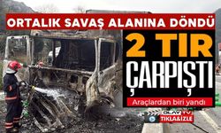 İKİ TIR ÇARPIŞTI, YOL SAVAŞ ALANINA DÖNDÜ