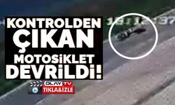 KONTROLDEN ÇIKAN MOTOSİKLET DEVRİLDİ, SÜRÜCÜSÜ YARALANDI