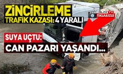 ZİNCİRLEME TRAFİK KAZASI; 4 YARALI
