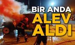 SEYİR HALİNDEKİ ARAÇ ALEV ALDI