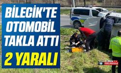 OTOMOBİL DEVRİLDİ: 2 KİŞİ YARALANDI