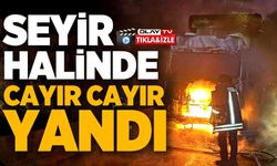 SEYİR HALİNDEKİ TIR BİR ANDA ALEV ALDI