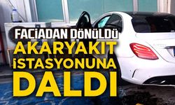 KONTROLDEN ÇIKAN OTOMOBİL PETROL OFİSİNE DALDI: 1 YARALI