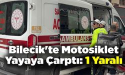 MOTOSİKLET YAYAYA ÇARPTI, 1 YARALANDI