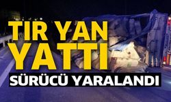 KONTROLDEN ÇIKAN TIR REFÜJE ÇARPIP YAN YATTI: 1 YARALI