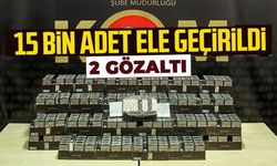 15 BİN KAÇAK MAKARON ELE GEÇİRİLDİ: 2 GÖZALTI