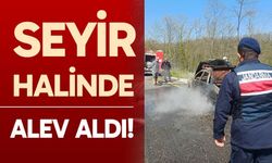 SEYİR HALİNDEKİ OTOMOBİL ALEV ALDI