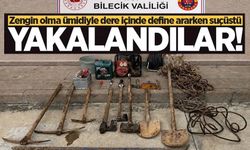 DEFİNE ARAYAN 5 KİŞİ SUÇÜSTÜ YAKALANDI