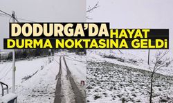DODURGA BELDESİ ŞİDDETLİ FIRTINA VE KAR YAĞIYI ALTINDA
