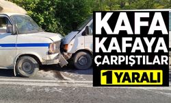 İKİ ARAÇ KAFA KAFAYA ÇARPIŞTI, 1 YARALI