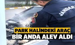 PARK HALİNDEKİ ARAÇ BİR ANDA ALEV ALDI
