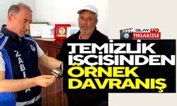 TEMİZLİK GÖREVLİSİ BULDUĞU CÜZDANI ZABITAYA TESLİM ETTİ