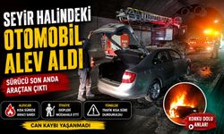 SEYİR HALİNDEKİ OTOMOBİL ALEV ALDI