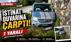 DİREKSİYON HÂKİMİYETİNİ KAYBEDEN OTOMOBİL SÜRÜCÜSÜ İSTİNAT DUVARINA ÇARPTI: 1 YARALI