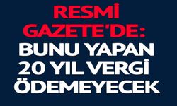 BUNU YAPAN 20 YIL VERGİ ÖDEMEYECEK