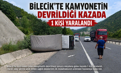 BİLECİK'TE KAMYONETİN DEVRİLDİĞİ KAZADA 1 KİŞİ
