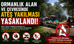 ORMANLIK ALAN VE ÇEVRESİNDE ATEŞ YAKILMASI YASAKLANDI