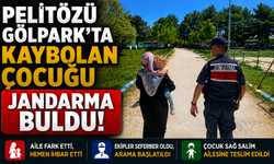 PELİTÖZÜ GÖLPARK'TA KAYBOLAN ÇOCUĞU JANDARMA BULDU