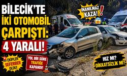 İKİ OTOMOBİL ÇARPIŞTI: 4 YARALI