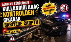 ALKOLLÜ SÜRÜCÜNÜN KULLANDIĞI ARAÇ KONTROLDEN ÇIKARAK BARİYERE ÇARPTI: 1 YARALI