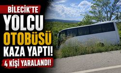 YOLCU OTOBÜSÜ KAZA YAPTI, 4 KİŞİ YARALANDI