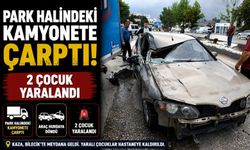 PARK HALİNDEKİ KAMYONETE ÇARPTI, 2 ÇOCUK YARALANDI