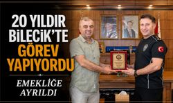 EMEKLİ OLAN POLİS MEMURU TANER'E PLAKET TAKDİM EDİLDİ