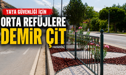 YAYA GÜVENLİĞİ İÇİN ORTA REFÜJLERE DEMİR ÇİT