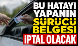 BU HATAYI YAPANIN SÜRÜCÜ BELGESİ İPTAL OLACAK