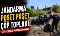 JANDARMA POŞET POŞET ÇÖP TOPLADI