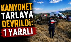 KAMYONET TARLAYA DEVRİLDİ: 1 YARALI