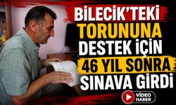 TORUNUNA DESTEK İÇİN 46 YIL SONRA SINAVA GİRDİ, TÜRKİYE BİRİNCİLİĞİYLE GURURLANDI