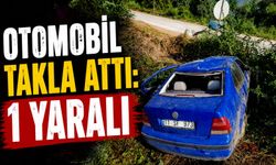 OTOMOBİL TAKLA ATTI: 1 YARALI